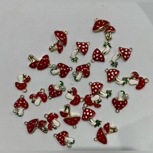 Red Mushroom Charm Set